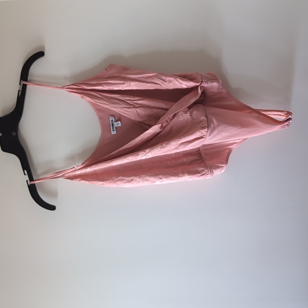 Express deep cut cross front bodysuit size S